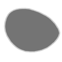 Shape model availability icon: a shaded asteroid silhouette with a light grey border