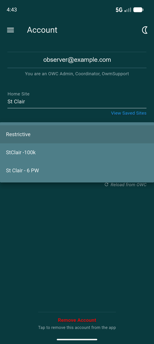 The Default Filter dropdown open, listing three filters from the account
